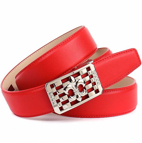 Anthoni Crown Ledergürtel Schließe mit Lilien-Motiv günstig online kaufen