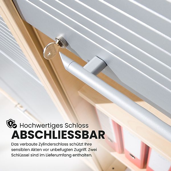 bümö Aktenschrank office Rollladenschrank Dekor: Buche/Silber günstig online kaufen