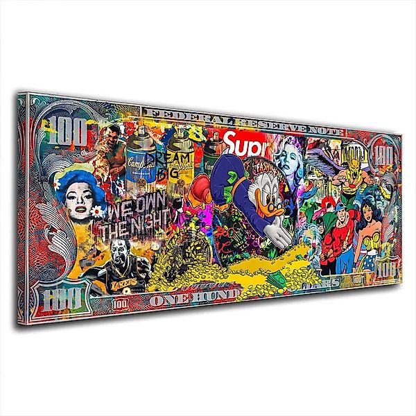 Artedinoi Leinwandbild Pop Art Dollar Stars günstig online kaufen