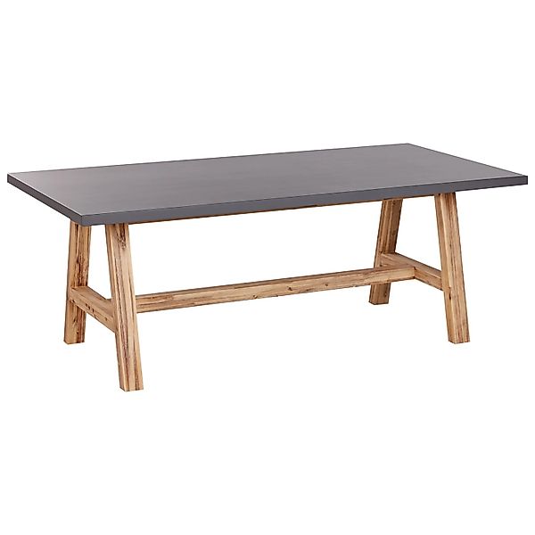 Beliani Gartentisch TONNARE Grau Heller Holzfarbton 200x100x75 günstig online kaufen