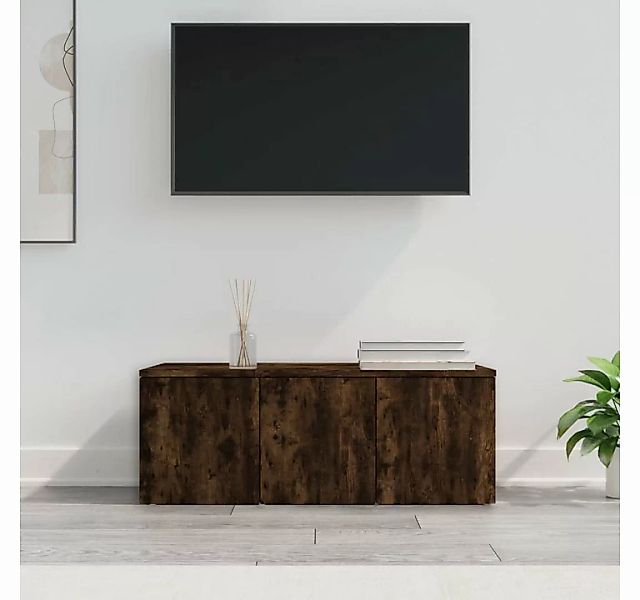 furnicato TV-Schrank Räuchereiche 80x34x30 cm Holzwerkstoff günstig online kaufen