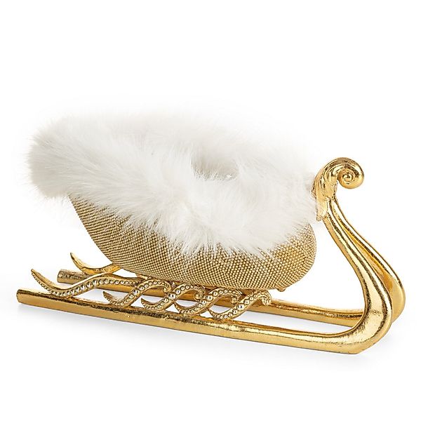 Eurofirany Weihnachtsfigur Nussknacker Schlitten Gold Metall günstig online kaufen