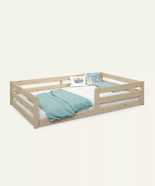 Ehrenkind Kinderbett Bodenbett 90x200 und 120x200 mit Rausfallschutz in Nat günstig online kaufen