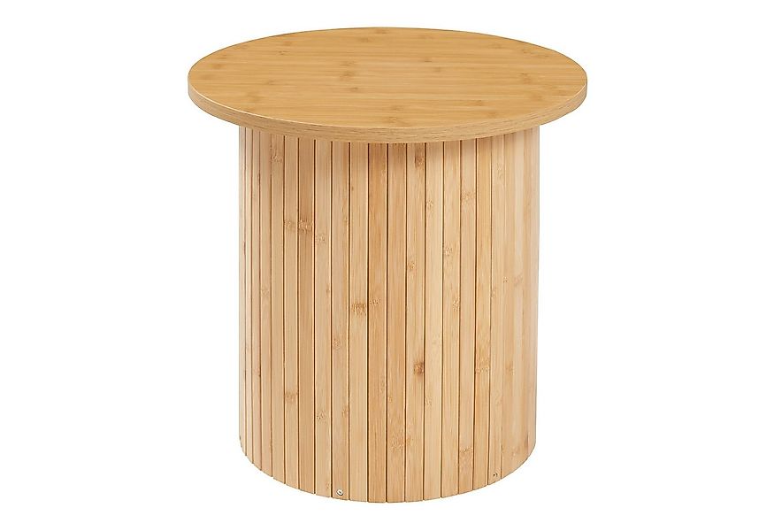 en.casa Beistelltisch, »Ledepid« 40 x Ø40 cm rund Bambus + MDF Natur günstig online kaufen