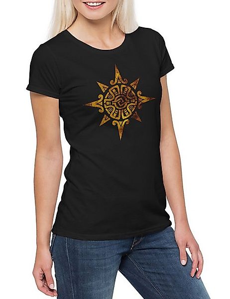 Urban Backwoods Print-Shirt Aztec Power Damen T-Shirt Indianer Indian Ameri günstig online kaufen