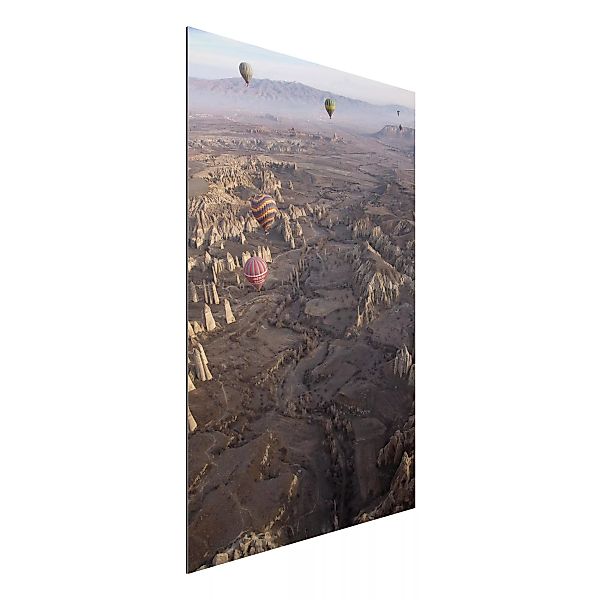 Alu-Dibond Bild Natur & Landschaft - Hochformat 2:3 Heißluftballons über An günstig online kaufen