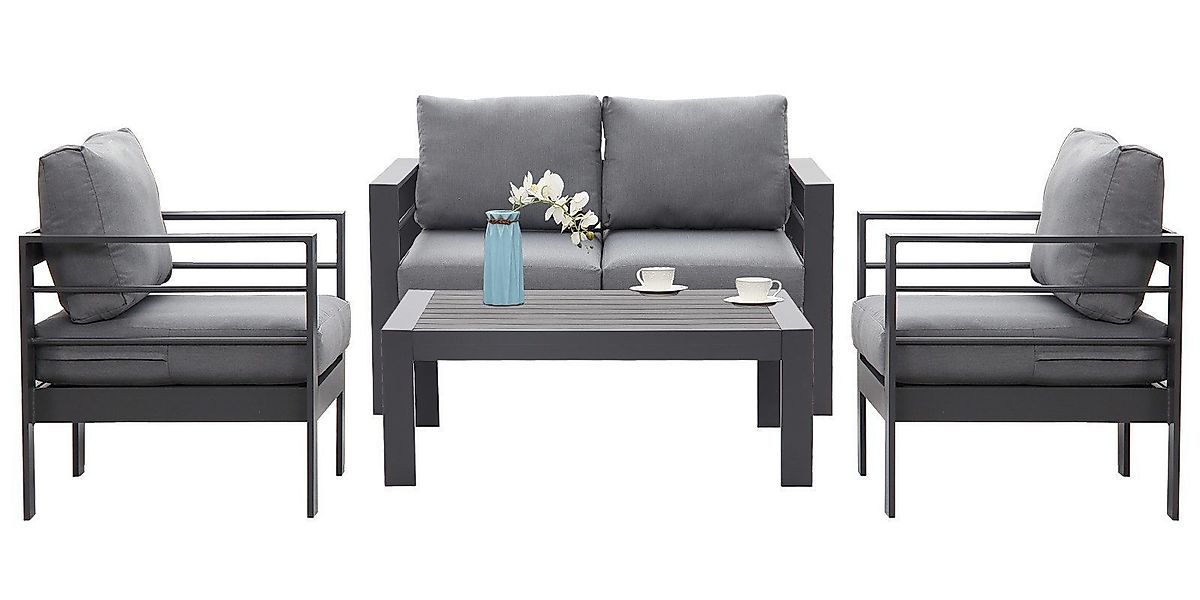 MeXo Gartenlounge-Set Gartenmöbel Set Aluminium Loungeset günstig online kaufen