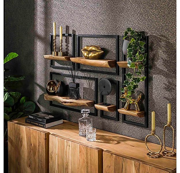 RINGO-Living Wandregal Ringo-Living Massivholz Wandregal Alani in Natur und günstig online kaufen