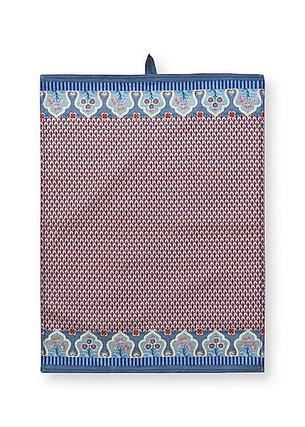 PiP Studio Geschirrtuch Flower Festival Geschirrtuch Blue-rot 50 x 70 cm günstig online kaufen