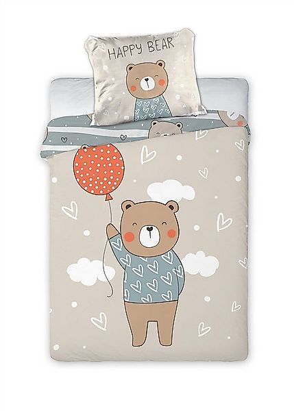 FARO pln Babybettwäsche Baby-Bettwäsche "Happy Bear", 100×135 cm + 40×60 cm günstig online kaufen