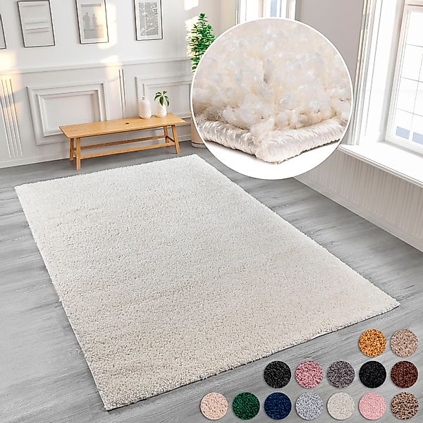 my home Hochflor-Teppich Viva, rechteckig, Höhe: günstig online kaufen
