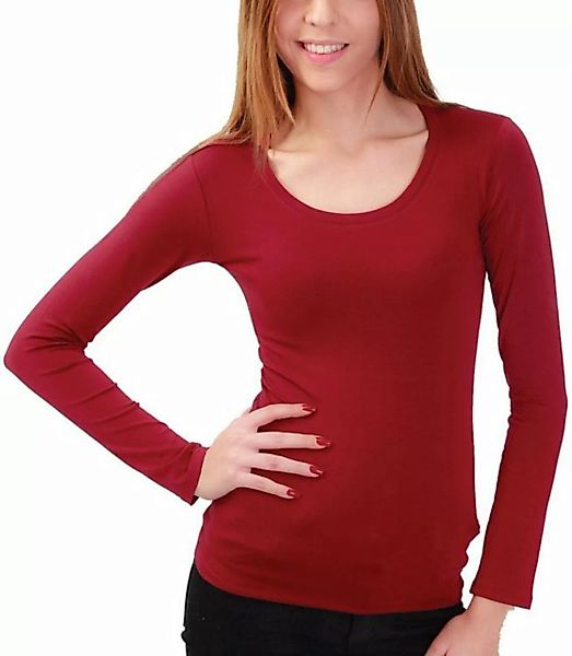 Kefali Cologne Langarmshirt Damen Jersey Langarm Shirt mit Rundhalsausschni günstig online kaufen
