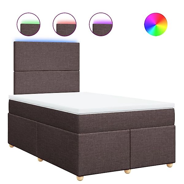 vidaXL Boxspringbett mit Matratze Dunkelbraun 120x200 cm Stoff 3293543 günstig online kaufen