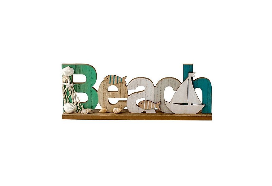 KARMA Deko-Schriftzug Beach Schriftzug aus Holz Maritime Dekofigur 30 cm (S günstig online kaufen