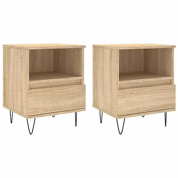 vidaXL Nachttische 2 Stk Sonoma-Eiche 40x35x50 cm Holzwerkstoff Modell 8 günstig online kaufen