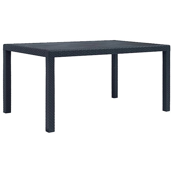 vidaXL Gartentisch Anthrazit 150x90x72 cm Kunststoff Rattan-Optik 45605 günstig online kaufen