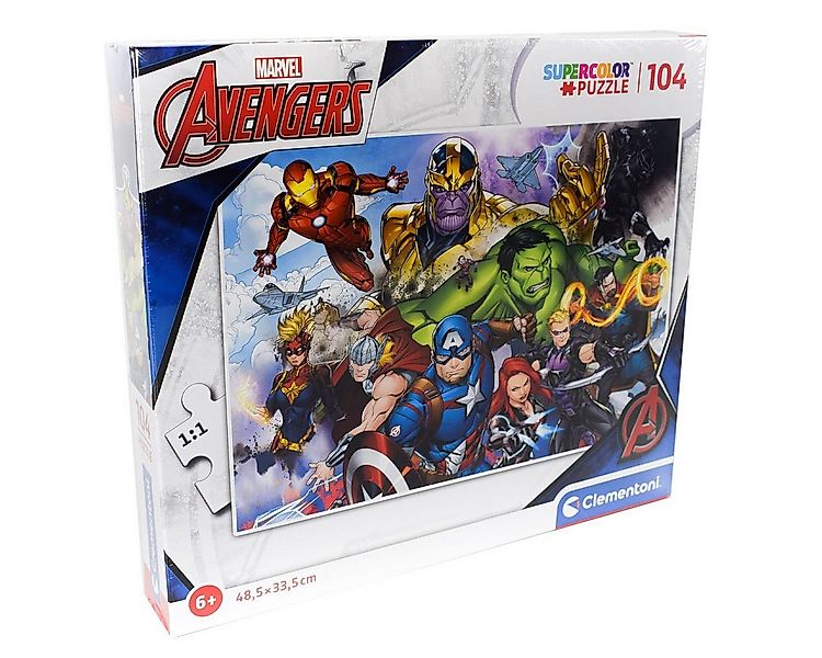 Clementoni® Puzzle 104 Teile Marvel Avengers Puzzle ca. 48,5 x 33,5 cm für günstig online kaufen