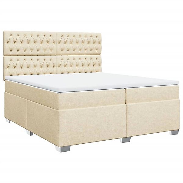 vidaXL Boxspringbett mit Matratze Creme 200x200 cm Stoff2106037 günstig online kaufen