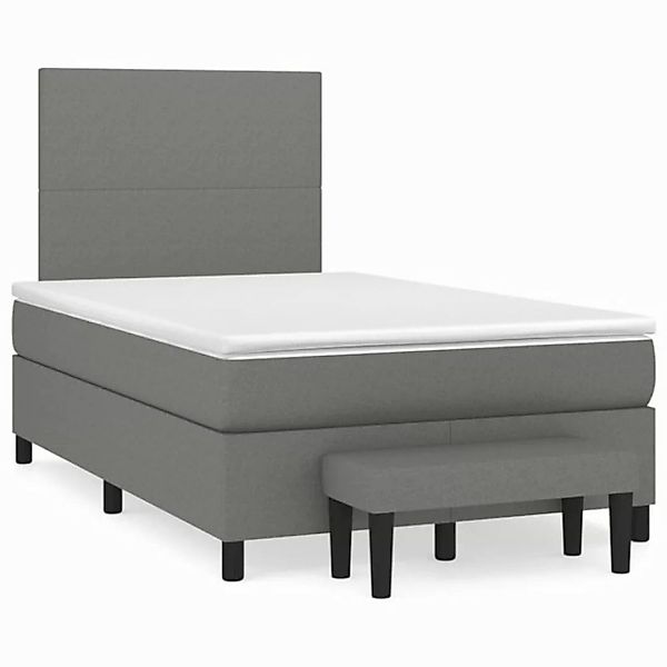 furnicato Bett Boxspringbett mit Matratze Dunkelgrau 120x200 cm Stoff (1-tl günstig online kaufen