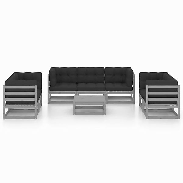 8-tlg. Garten-lounge-set Mit Kissen Kiefer Massivholz günstig online kaufen