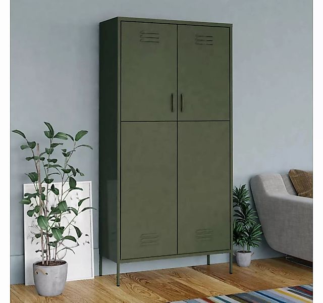 furnicato Kleiderschrank Olivgrün 90x50x180 cm Stahl günstig online kaufen
