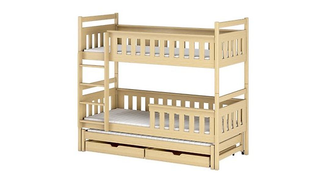 Kids Collective Hochbett 90x200 mit Ausziehbett Kinderbett mit Ausziehfunkt günstig online kaufen