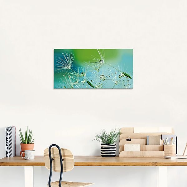 Artland Glasbild »Glitzernde Pustblumen mit Wassertropfen«, Blumen, (1 St.) günstig online kaufen