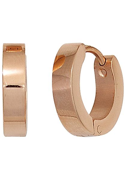 JOBO Paar Creolen, rund Edelstahl roségoldfarben günstig online kaufen