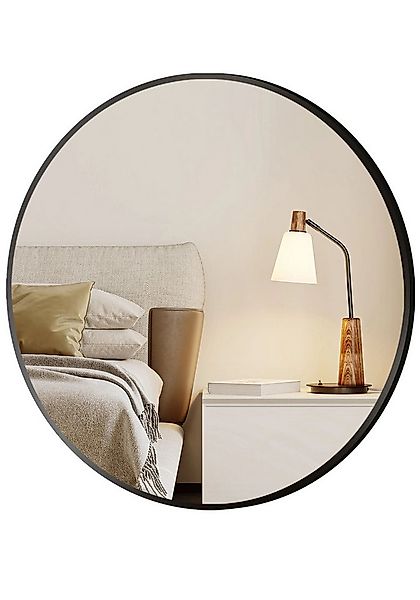 Boromal Wandspiegel Runder Spiegel Groß Wand Rund Schwarz 70cm 80cm Metall günstig online kaufen