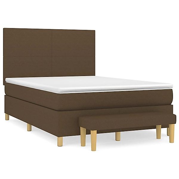 vidaXL Boxspringbett mit Matratze Dunkelbraun 140x200 cm Stoff1393024 günstig online kaufen