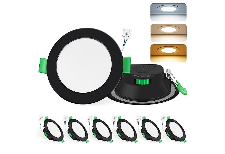 ALUSSO LED Einbaustrahler 6er-Set, 68mm 7W LED Einbaustrahler, Decken Leuch günstig online kaufen