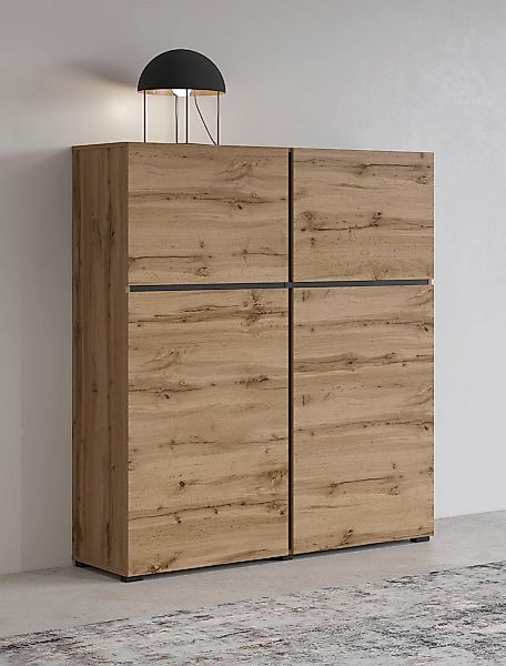 INOSIGN Highboard "Cross, moderne grifflose Hochkommode mit 4 Türen,Türkomm günstig online kaufen