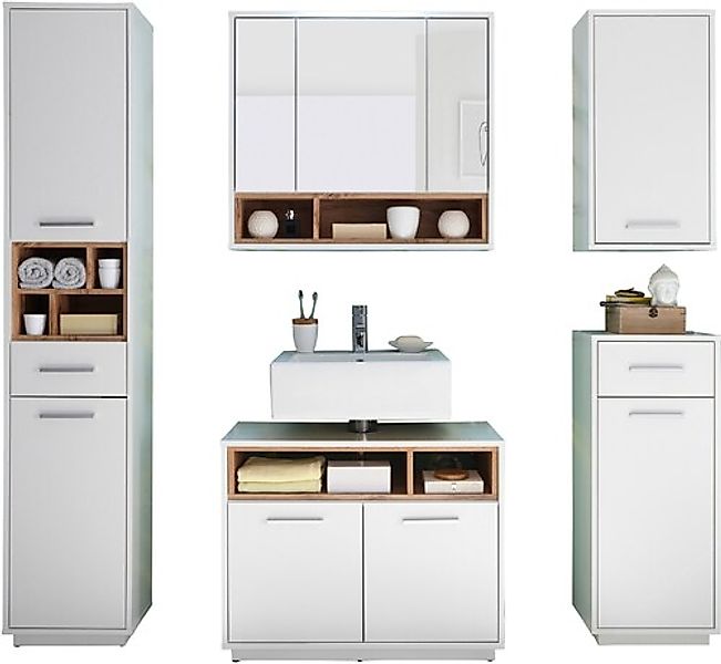 BASIC by Balculina Badmöbel-Set »Mila, Badezimmerset BxHxT 156x191x40 cm« 5 günstig online kaufen