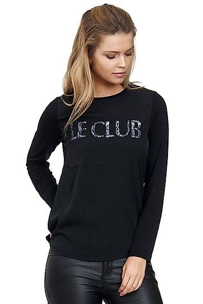 Decay Langarmshirt mit Le-Club-Aufschrift und Leo-Muster günstig online kaufen