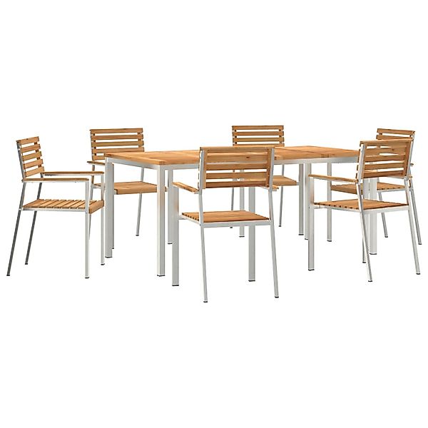 vidaXL 7-Teiliges Garten Esstisch Set aus Massivem Teakholz 3334786 günstig online kaufen