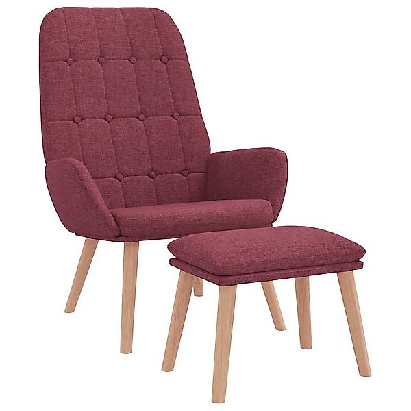 vidaXL Sessel Relaxsessel mit Hocker Weinrot günstig online kaufen