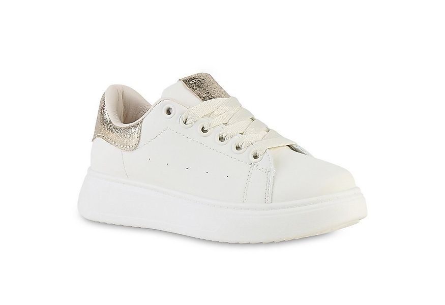VAN HILL 841513 Plateausneaker Damen Plateau Sneaker Metallic Schnürer Frei günstig online kaufen
