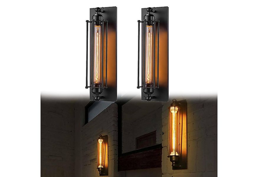 Jibenhome Wandleuchte Industrielle Wandbeleuchtung E27 Metall Retro Vintage günstig online kaufen