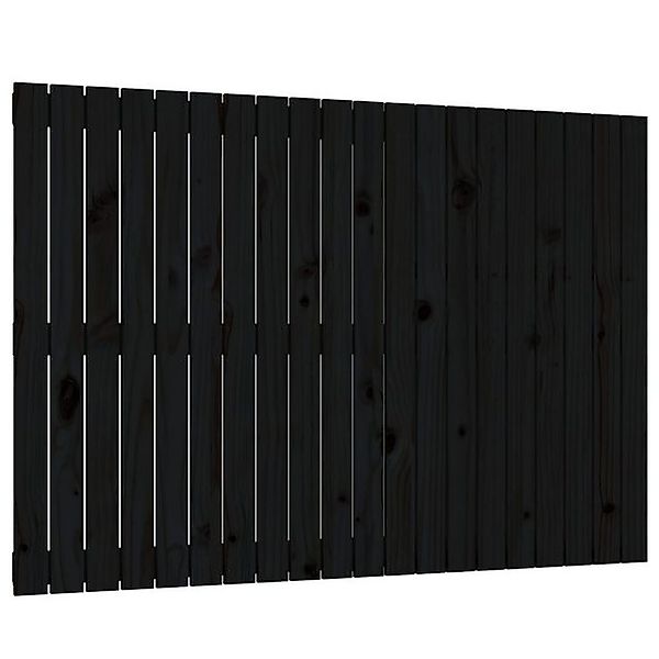 vidaXL Bett, Wand-Kopfteil Schwarz 127,5x3x90 cm Massivholz Kiefer günstig online kaufen