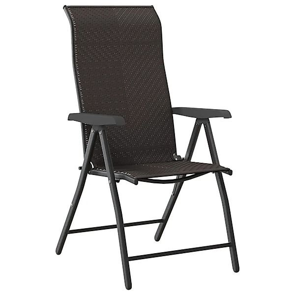 vidaXL Gartenstühle 4 Stk Klappbar Schwarz Kaffeebraun Poly Rattan 3270609 günstig online kaufen