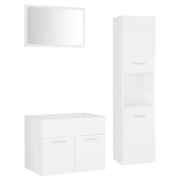 vidaXL Badmöbel-Set Weiß Holzwerkstoff Modell 11 günstig online kaufen