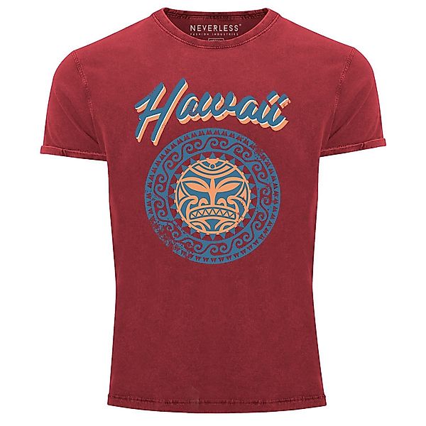 Neverless Print-Shirt Herren T-Shirt Hawaii Tattoo günstig online kaufen