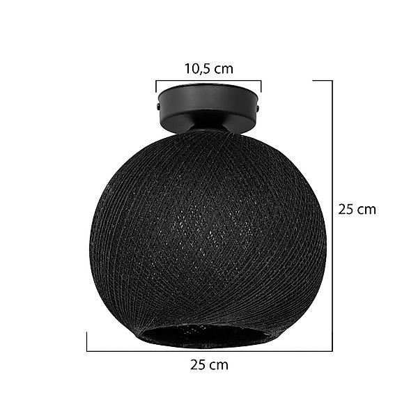 Deckenleuchte Yumak, schwarz, Ø 26 cm, Seil, 1-flammig günstig online kaufen