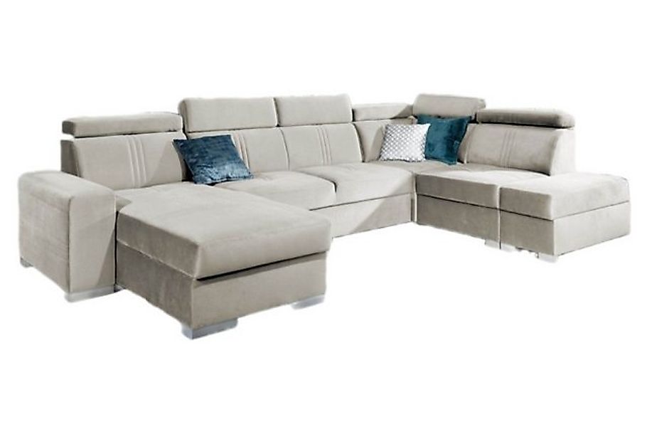 Luxusbetten24 Schlafsofa Designer Sofa Leandro U, mit USB, Schlaf- und Klap günstig online kaufen