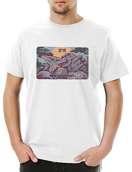 Urban Backwoods Print-Shirt Urban Backwoods Kaiju Kiss Herren T-Shirt Weiß günstig online kaufen