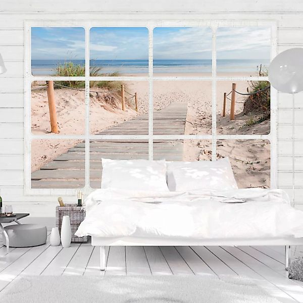 Fototapete - Window & beach günstig online kaufen