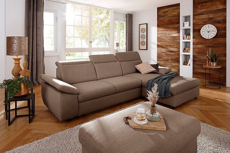 Home affaire Ecksofa Mauritius L-Form, mit Kopfteil- und Armlehnverstellung günstig online kaufen
