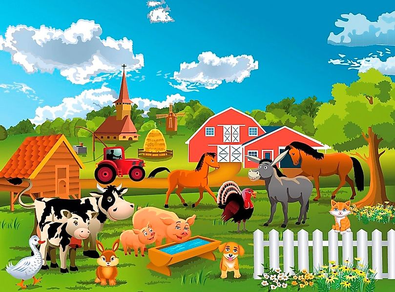 Papermoon Fototapete Farm, Bauernhof, glatt günstig online kaufen