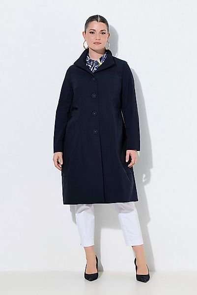 Ulla Popken Outdoorjacke Bengalin-Mantel A-Linie Stehkragen Langarm Stretch günstig online kaufen