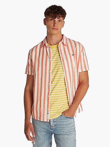 Tommy Jeans Kurzarmhemd TJM REG LINEN BLEND STP SS SHIRT Mit Rundhalsaussch günstig online kaufen